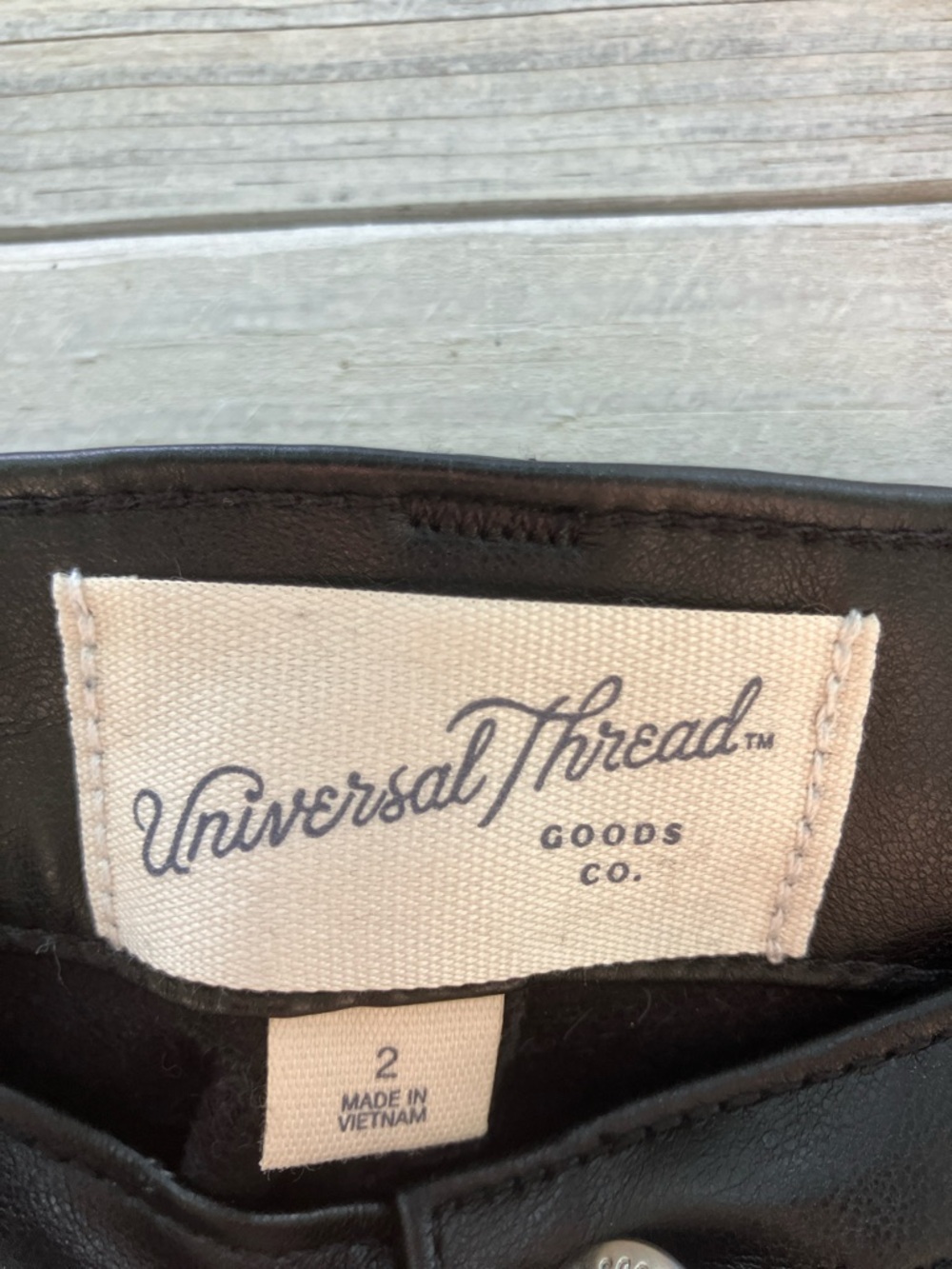 Universal Thread Black Knee-Length Faux Leather Pencil Skirt Fair Trade - Picture 3 of 5